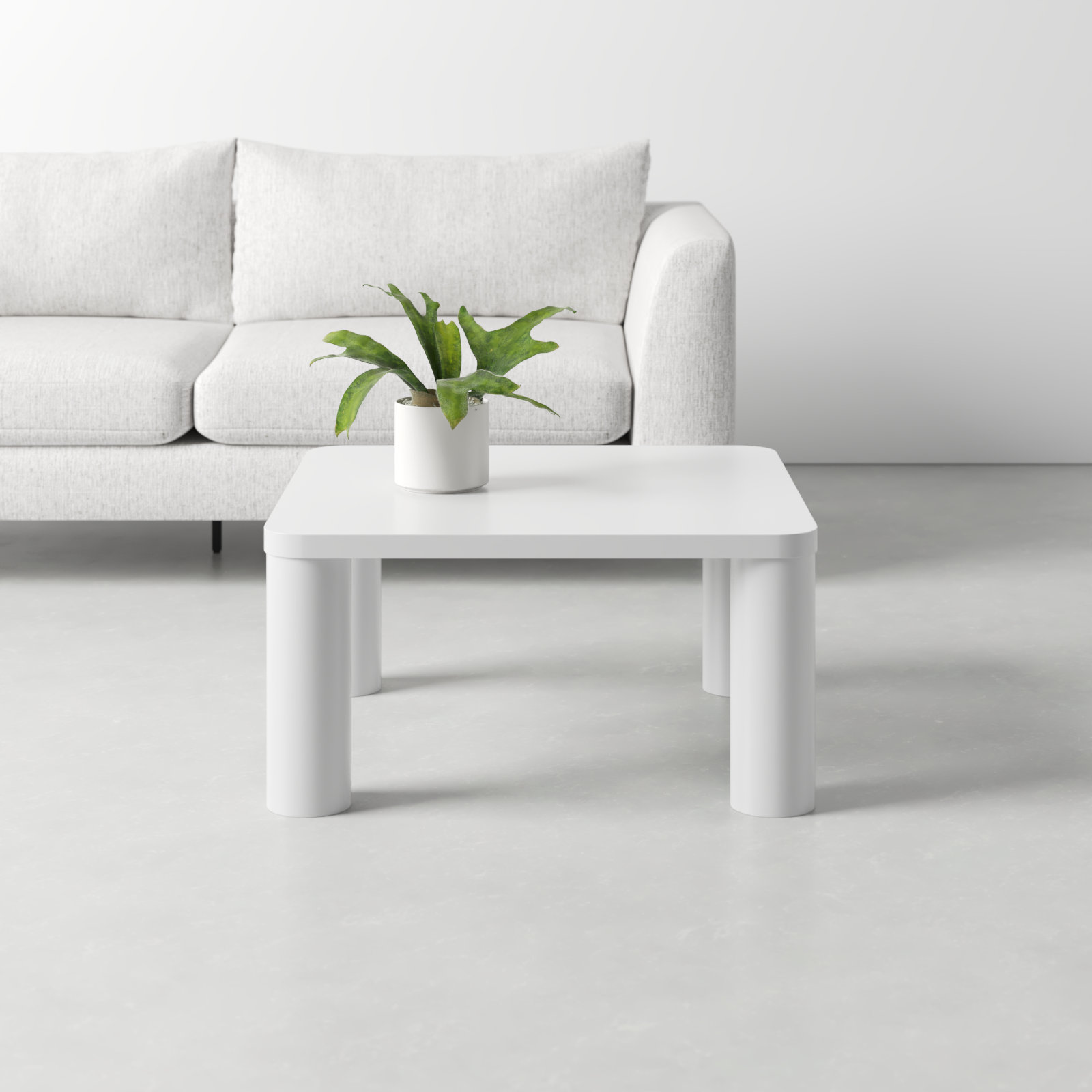Patricio Single Coffee Table, White, 16.14" H x 32" L x 32" W