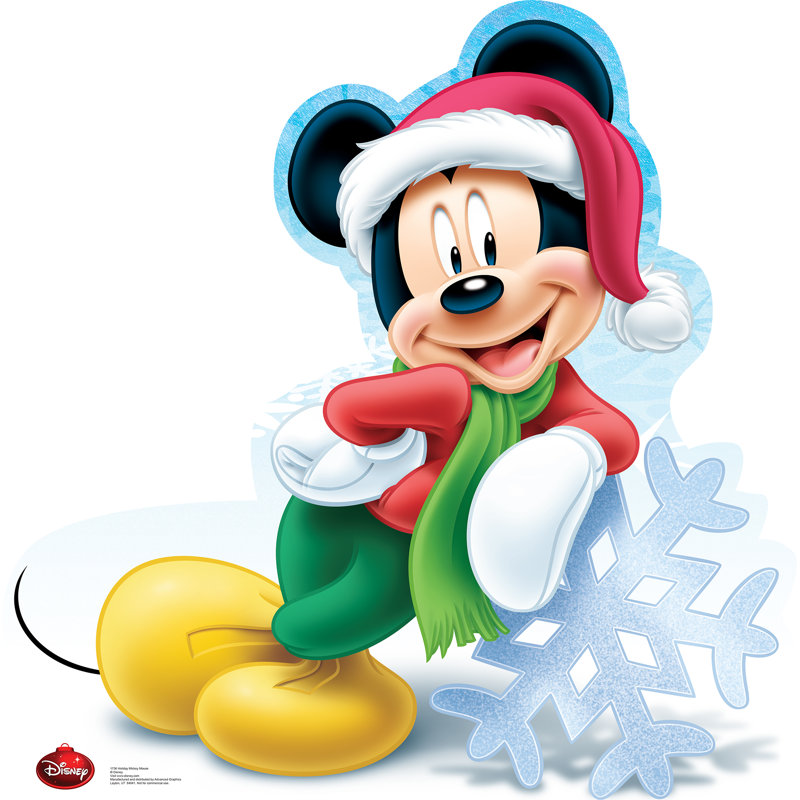 Mickey Mouse Holiday Cardboard Standup with Snowflake