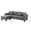 Canapé modulaire en faux lin gris avec méridienne et porte-gobelet pour 4 salons-1684930567