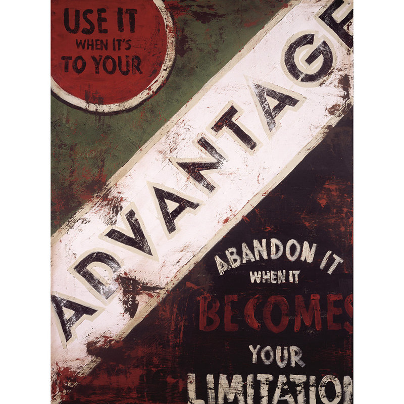 « pervantage » par rodney’s blanc, affiche rétro sur toile tendue, H 40 po x l 30 po x P 1,5 po