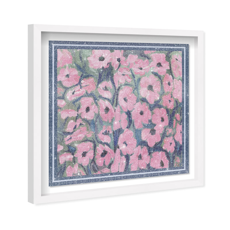 Night Blooms Print by Oliver Gal, 13.5"H x 13.5"W, White Shadowbox