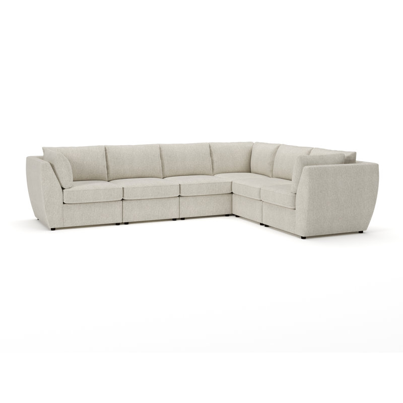 Caldwell 6-Piece Modular Upholstered Sectional, Ticket Ash