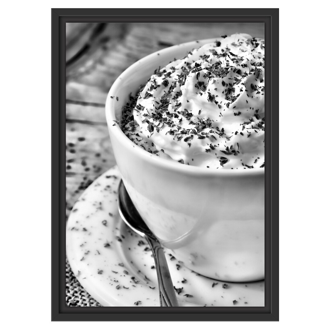 Gerahmter Fotodruck Kaffee mit Creme