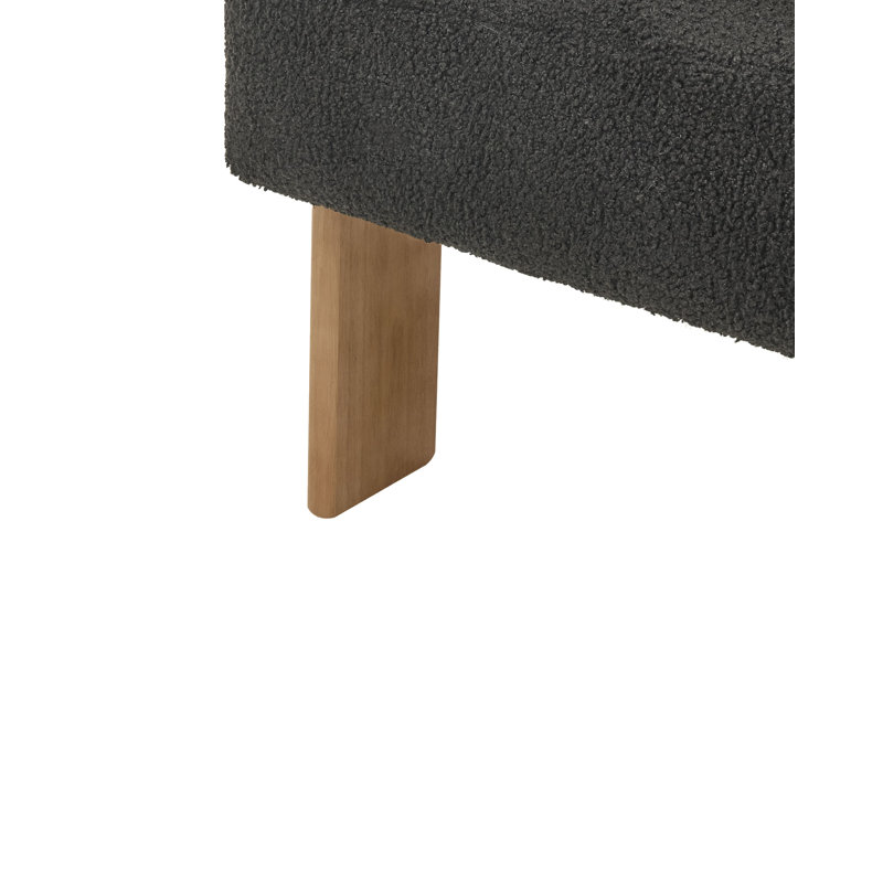 Upholstered Armchair, Dark Brown Wood, Black
