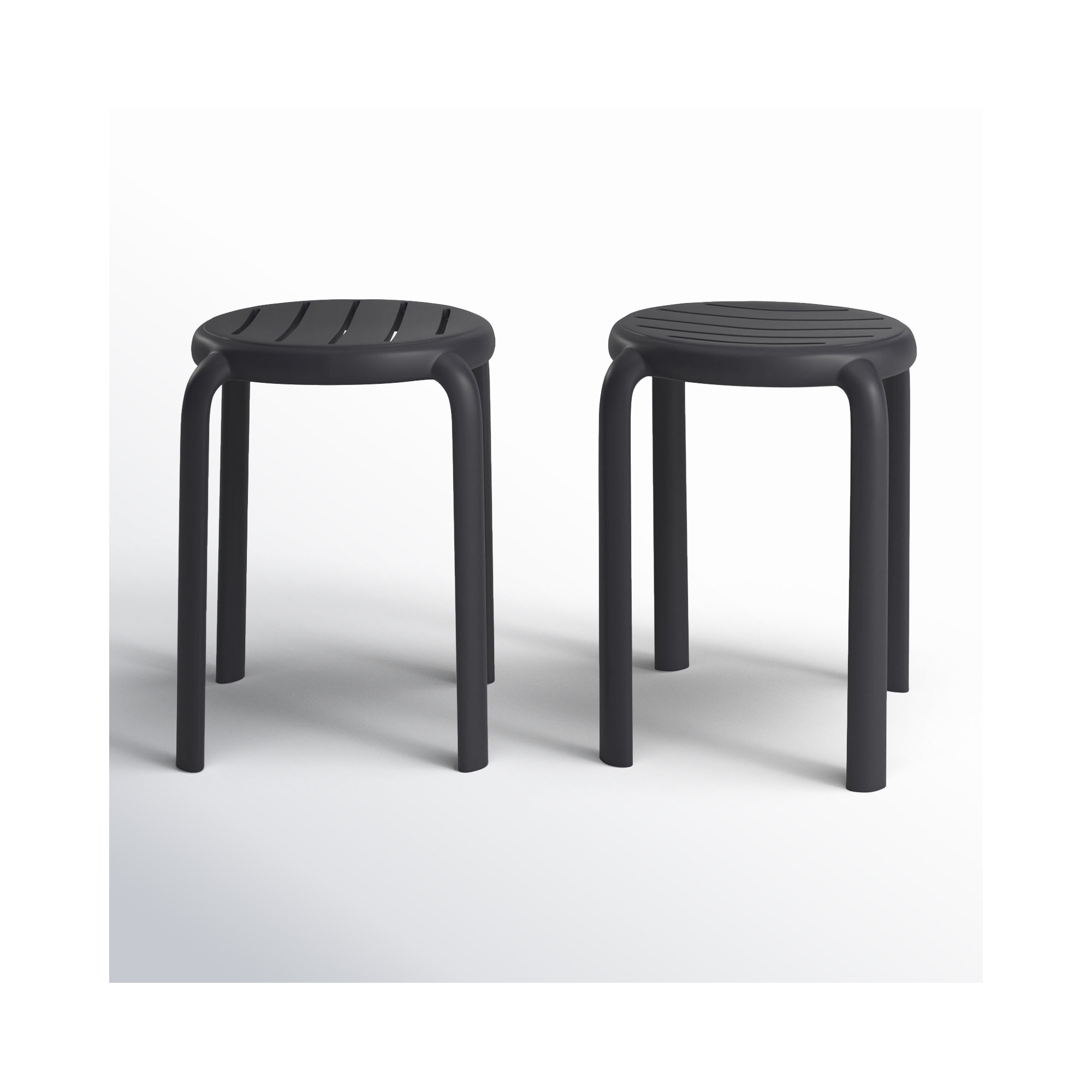 Aragons Stacking Patio Dining Side Chair, Black