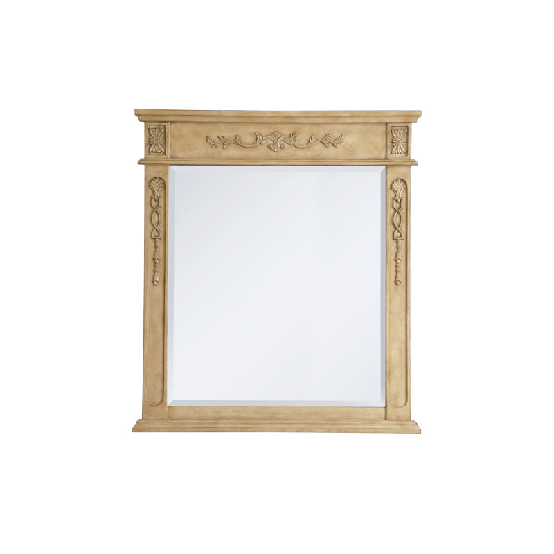 Miroir de salle de bain/meuble-lavabo traditionnel Nai, Beige antique clair, 36 po x 32 po