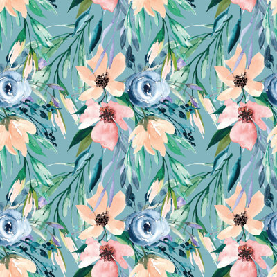 Green Floral Wallpaper