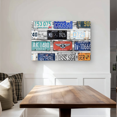 Vintage Plates Registration - Shapes Industrial Metal Print Decor