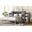 Lit escamotable double avec tiroirs et tablettes de rangement spacieux. Idéal pour les chambres d'amis ou les chambres compactes. Gris clair-121067043