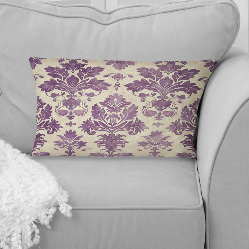 Coussin lombaire transitionnel «Grape Purple Damask Bliss III»
