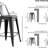 24"Metal Barstool,Country Rustic Style With Back, Kitchen Counter Bar Stool, Lightweight & Sturdy Build, Set Of 4 -Matte Black