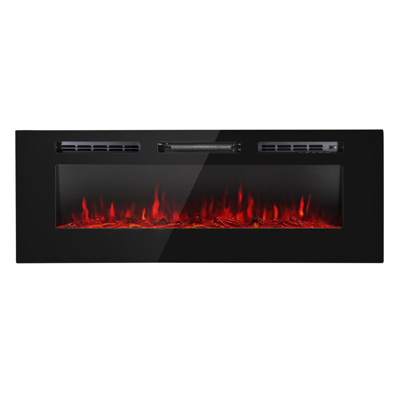 Klarstein Electric Fireplace, Black, 47cm H x 127cm W x 13cm D