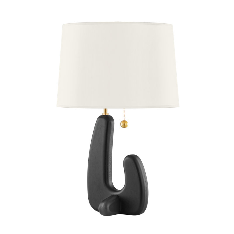 Regina 24" Aged Brass and Cream Paper Shade Table Lamp