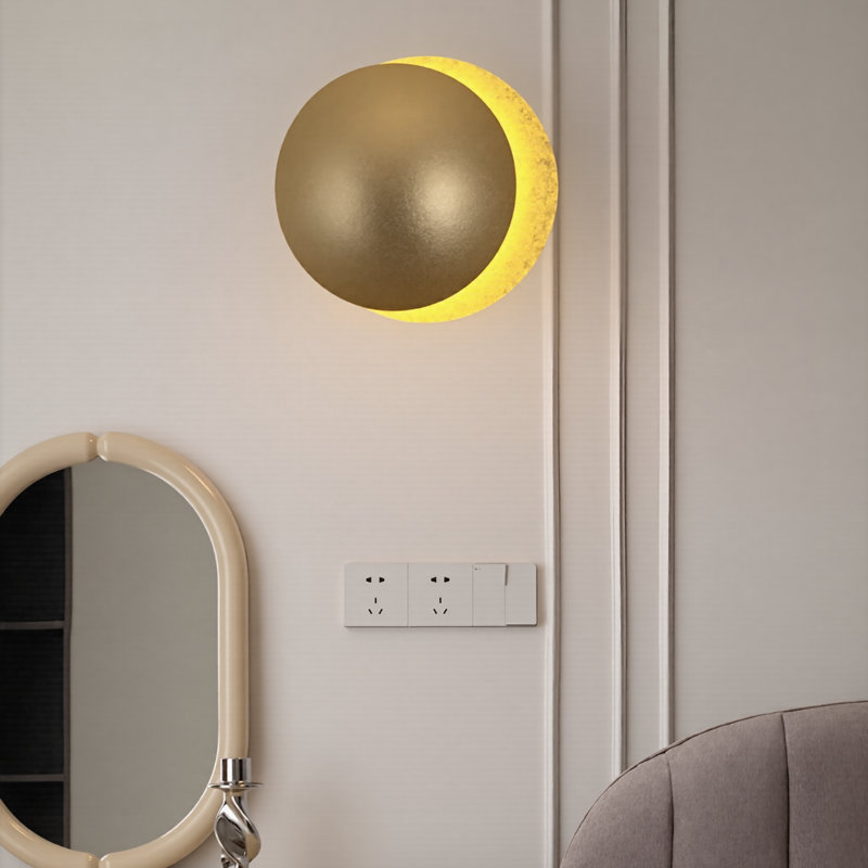 LED Flush Mounted Wall Sconce Iron, Brass