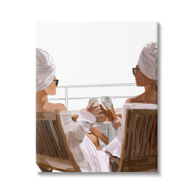 «Au-434-Canvas Summer Friends Relaxing On Beach On Canvas» par Amelia Noyes, impression, H 20 po x l 16 po x P 1,5 po