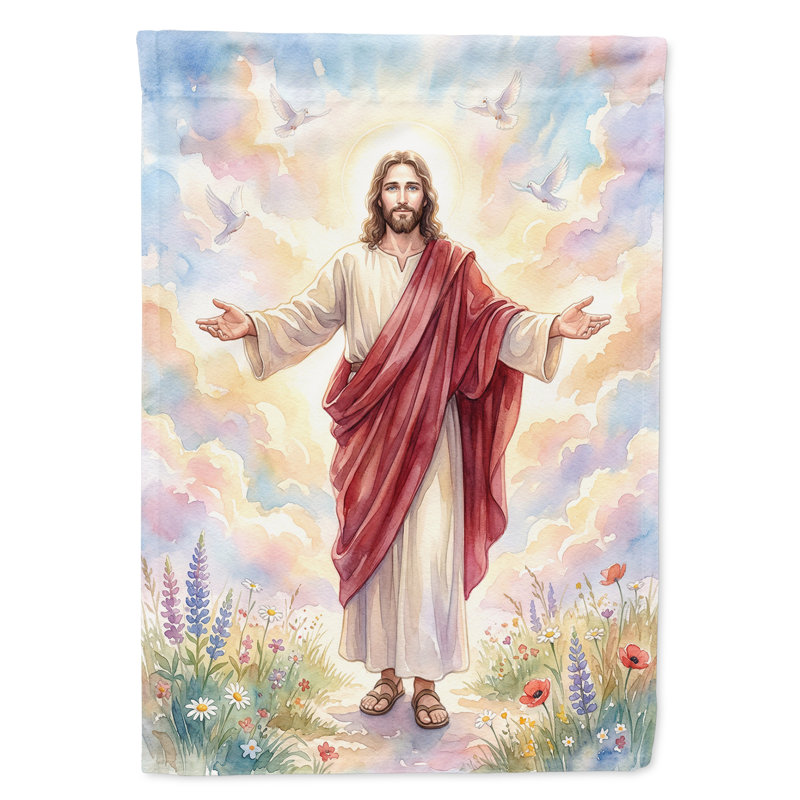 Jésus, Jésus, bras ouverts, art chrétien, sauveur, conception de la maison, drapeau de la maison, House Size, Jesus Open Arms