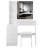 37" Middle Size Left Bedside Cabinet Vanity Table + Cushioned Stool Dresser Set, 2 AC+2 USB Socket, Hair Dryer Stand, Large Touch Control LED Sliding Mirror, 3-Color Switch, EPA, GCC, UL Certificate-1271757671