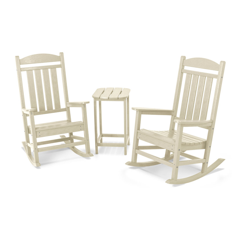 POLYWOOD Presidential Rocker 3-Piece Set, Sand