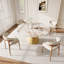 Table de salle à manger moderne de 47 po de style Mid-Century en bois de pierre avec base en U en bois naturel 4-8 - coloré-89205024-89205025-89205026