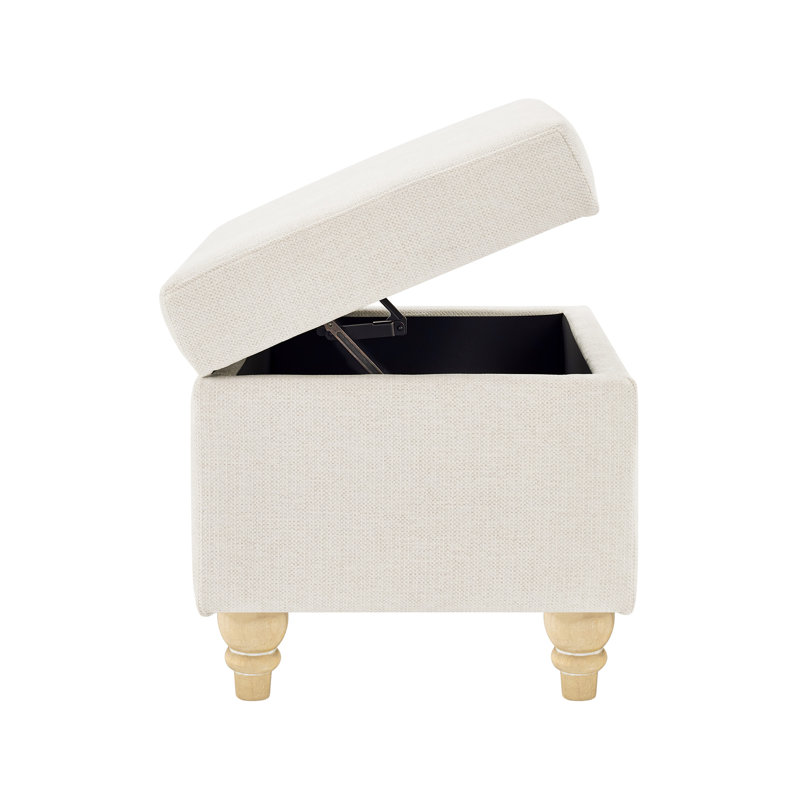 Banc de rangement avec repose-pieds Mercury, Blanc avoine