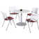 Mode Round Breakroom Table Set With 4 Kool Stacking Chairs