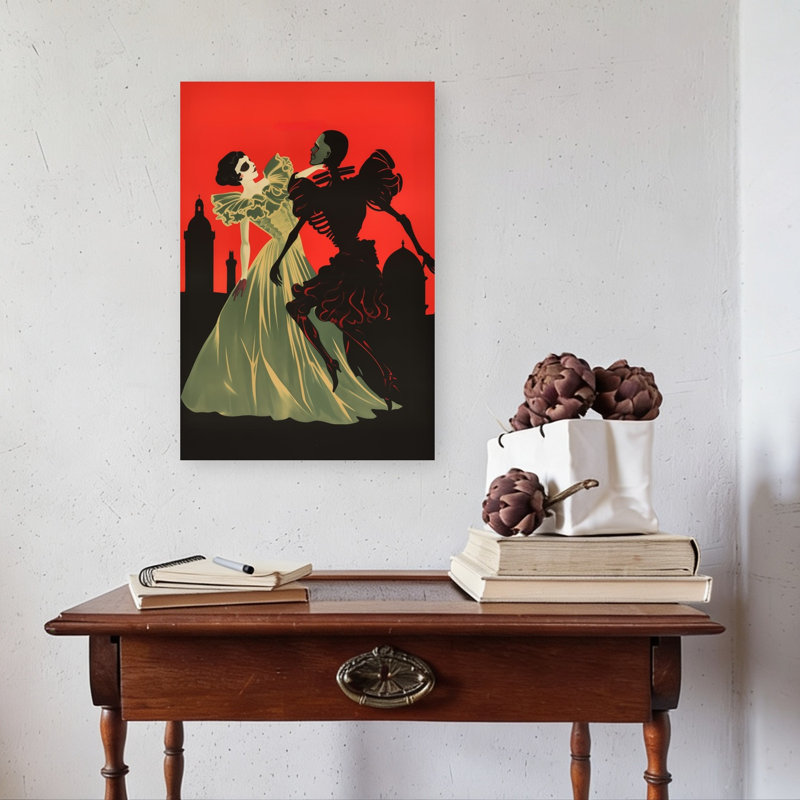 Danse de la Mort - Affiche abstraite contemporaine, H 24 po x l 16 po