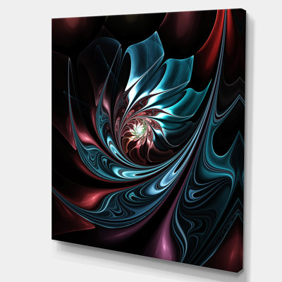 «Blue Abstract Floral», impression sur toile tendue