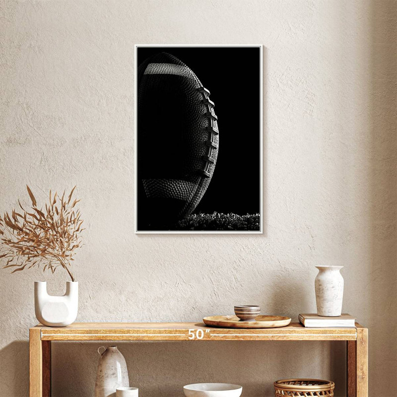 Football monochrome, Cadre flottant blanc, 21 po x 31 po