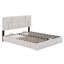 Lit plateforme tapissier avec système de rangement hydraulique-957266761