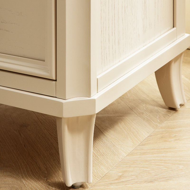 Armoire de rangement pour chaussures en bois massif de style crème 11 paires