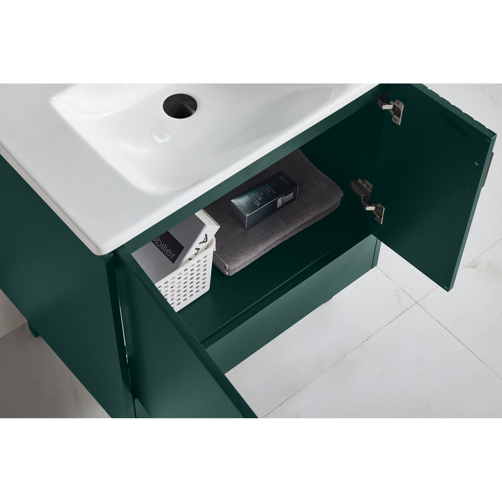 Saimah 30'' Single Bathroom Vanity, Black, Green