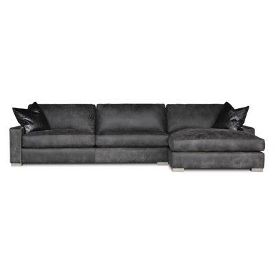 Uptown Cowboy 139" Wide Genuine Leather Sofa & Chaise
