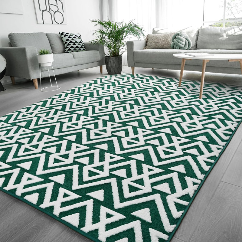 Tapis à texture géométrique luxueux en mousse viscoélastique ultra-douce