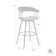 Lynnox Swivel Counter or Bar Height Upholstered Stool with Arms