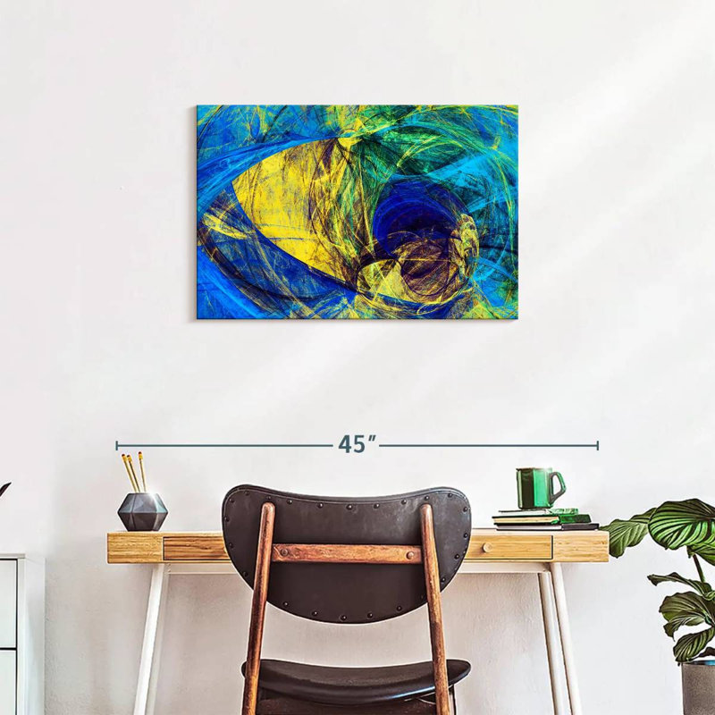 Avery Blue Abstract Tunnels, 20" H x 30" W