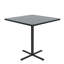 Table de bistro et de pause-café Correll 36 rond, 42 haut café, debout, hauteur de tabouret de bar, plateau en stratifié thermolaqué de granit gris, base en fonte, patins de nivellement