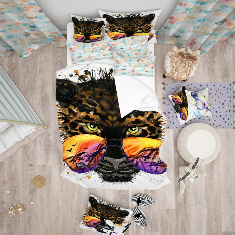 Ensemble de housse de couette tropical, Housse de couette double / grand et 2 taies