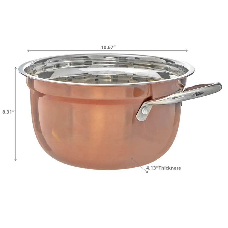 Ebern Designs Stainless Steel Salad Bowl, 8.31" H x 10.67" W x 10.67" D