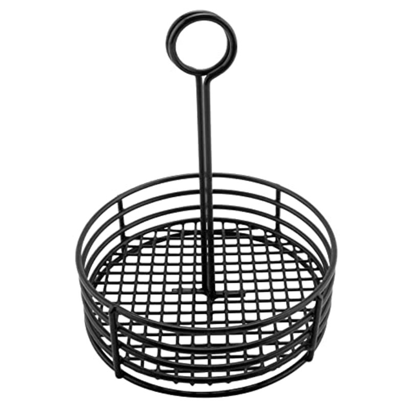 Table ronde en acier inoxydable noir
