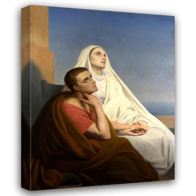 "Saints Augustine and Monica" by  Ary Scheffer - Gallery Wrap Canvas Wall Art