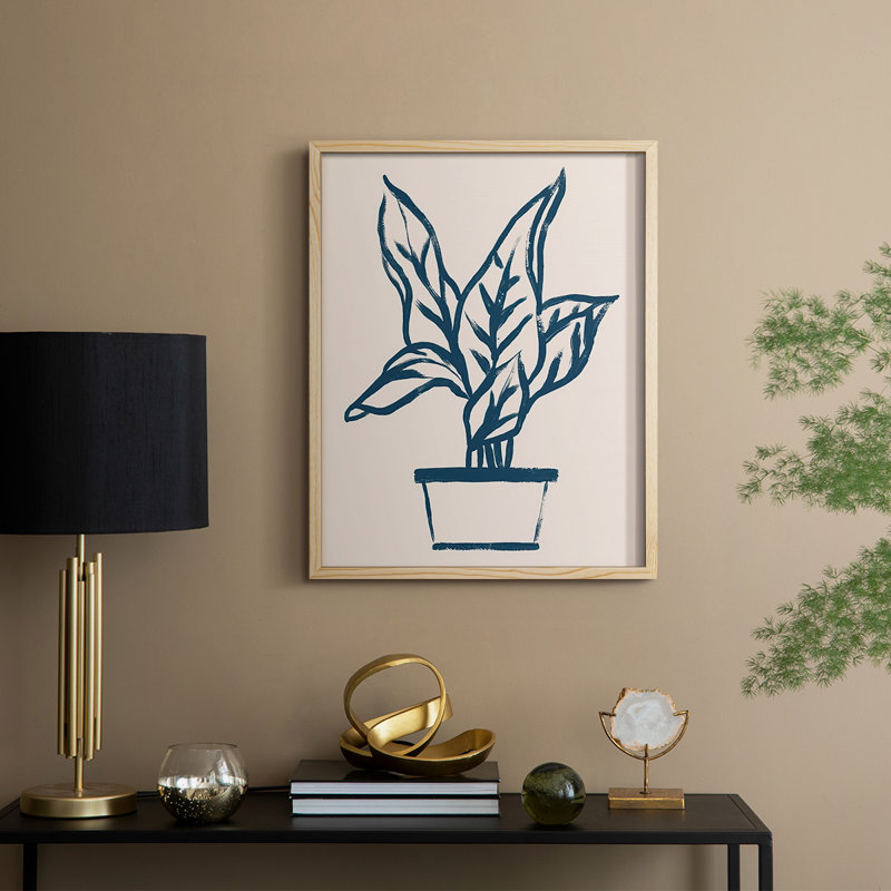 Marine Plant Sketches II, reproduction encadrée - bois massif, H 11 po x l 9 po