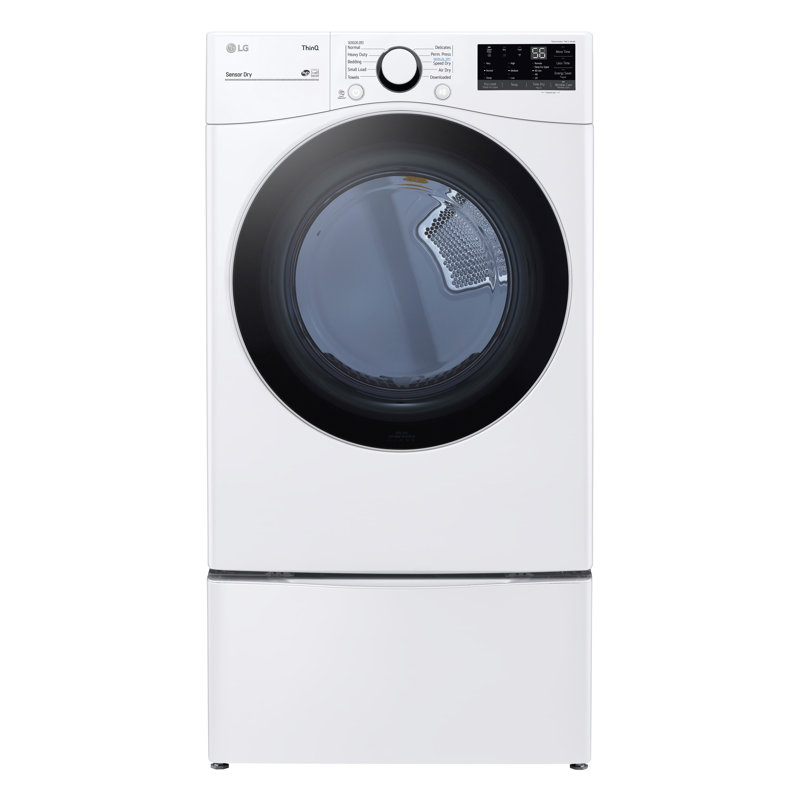 LG 7.4 cu. ft. Ultra Large Capacity Smart Wi-Fi Enabled Front Load Electric Dryer with Built-In Intelligence, White