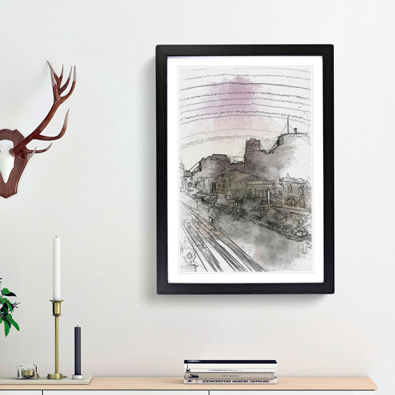 Canal Street in New Orleans in Abstract - Picture Frame Graphic Art Print, Black Framed, 65cm H x 48cm W x 2cm D