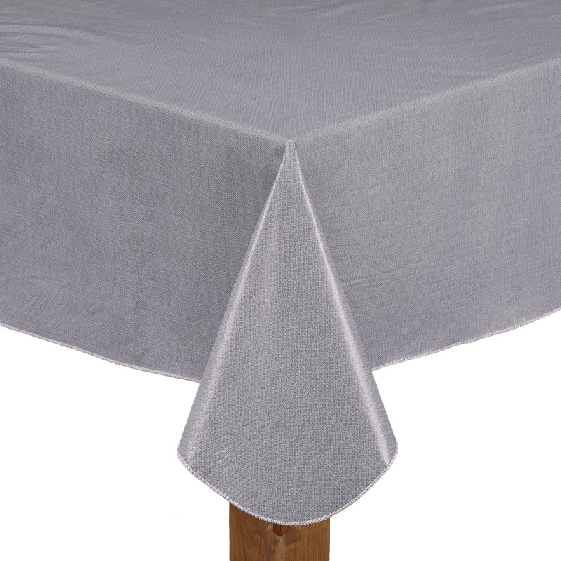 Chandley Café Deauville Scarlet Tablecloth, 84" L x 60" W Oval, Gray