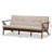 Kiger Bianca Mid-Century Modern Wood Tufted 3-Seater Sofa