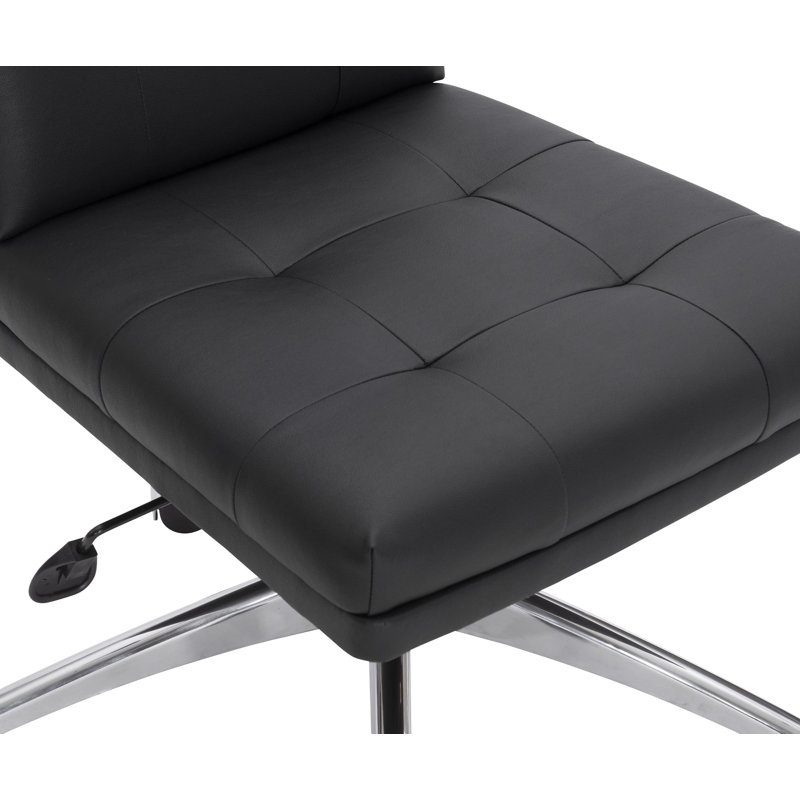 Stevenson Transitional Black Leather Swivel Task Chair