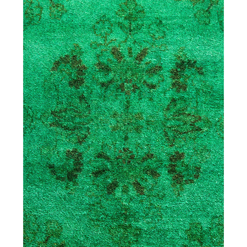 Overdyed One-of-a-Kind Rectangle 3'1" X 5'1" Hand Knotted Area Rug