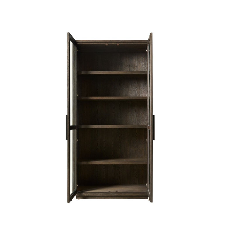 Modern Lighted Curio Cabinet, Brown