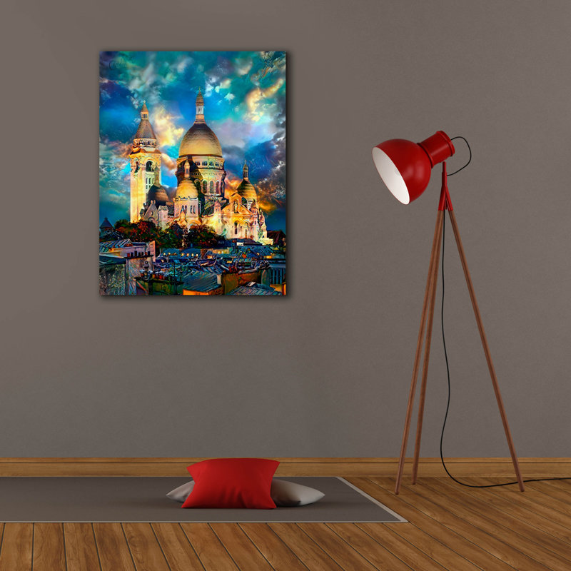  «Sacre Coer De Noche» par Pedro Gavidia, art mural sur toile, 26 po x 34 po, H 34 po x l 26 po