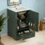 Meuble-lavabo de 20 po avec lavabo en céramique et tablette ajustable en forme de U-630587571